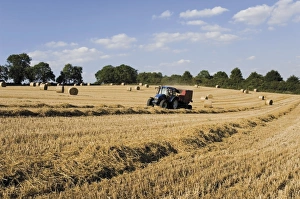 Gathering Prints: Tractor harvesting near Chipping Campden, along the Cotswolds Way footpath