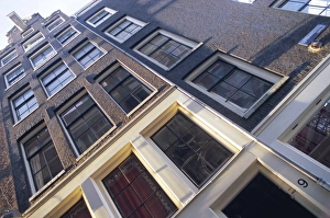 Town House Prints: Detail of traditional Amersterdam house facade at Singel canal