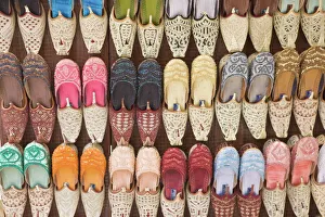 Large Group Of Objects Prints: Traditional Arabic curly toed slippers, Deira, Dubai, United Arab Emirates, Middle East