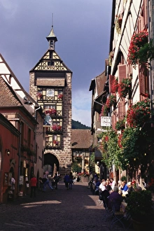 Window Box Prints: Traditional architecture, Alsace, France, Europe