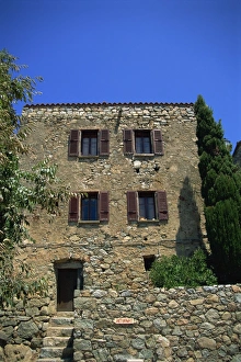 Three Storey Prints: Traditional architecture, San Antonino, Balagne region, Corsica, France, Europe
