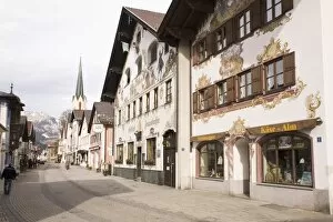 Images Dated 28th February 2010: Traditional Bavarian buildings on the historic Ludwigstrasse in the Partenkirchen side of