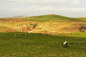 Farmer Prints: Traditional Berber country near Ait Khaled, High Atlas, Morocco, North Africa, Africa