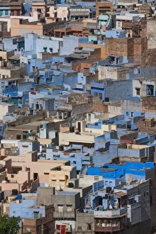 Images Dated 10th April 2010: The traditional blue-washed houses of Jodhpur, Rajasthan, India, Asia