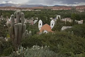 Traditional colonial church in Humahuaca in Jujuy province in the Andes region of Argentina