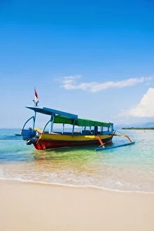 Search Results: Traditional colourful Indonesian boat on the tropical island of Gili Meno, Gili Islands