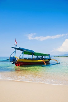 Search Results: Traditional colourful Indonesian boat on the tropical island of Gili Meno, Gili Islands