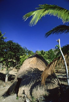 Huts Prints: Traditional conical hut in town of Soe, western Timor, Southeast Asia, Asia