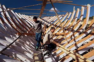 Images Dated 2nd January 2000: Traditional construction of gulets at a Bodrum boatyard