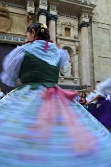 Images Dated 10th July 2010: Traditional dancing outside the 13th century Iglesia y Convento Del Carmen, Valencia, Spain, Europe