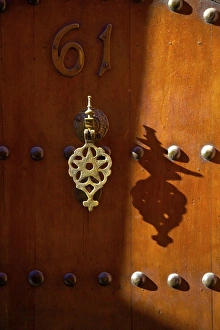 Door Knocker Prints: Traditional door, Marrakech, Morocco, North Africa, Africa