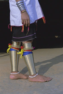 Clothes Prints: Detail of traditional dress of Long Necked Padaung woman