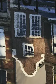 Utrecht Province Prints: Traditional Dutch housing reflected in the Oudegracht Canal in the city of Utrecht