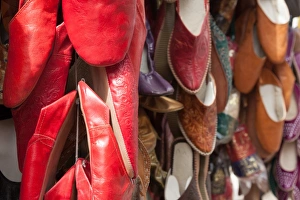 Traditional Egyptian shoes for sale in a shop in Cairo old town, Egypt, North Africa, Africa Traditional Egyptian shoes for sale in a shop in Cairo old town, Egypt, North Africa, Africa