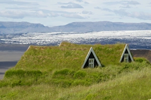 Images Dated 14th July 2009: Traditional farm, Skaftafell, Iceland, Polar Regions