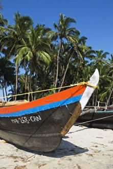 Palolem Prints: Traditional fishing boat, Palolem, Goa, India, Asia