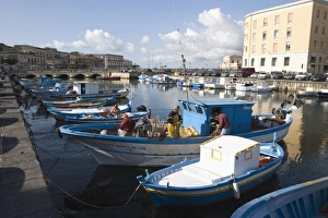 Traditional fishing boats in harbour