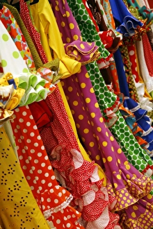 Clothing Prints: Traditional flameco dresses, Seville, Andalucia, Spain, Europe