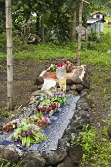 Traditional grave site, Taveuni Island, Fiji, South Pacific, Pacific