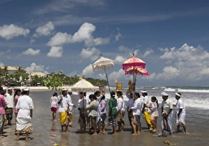 Kuta Prints: Traditional Hindu Ceremony, Kuta Beach, Bali, Indonesia, Southeast Asia, Asia