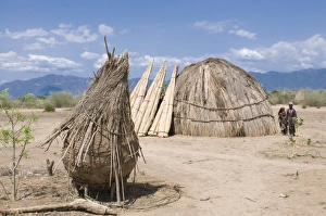 Tribal Prints: Traditional house of the Arbore tribe, Omo Valley, Ethiopia, Africa