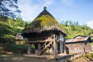 South East Asian Prints: Traditional house in the mountains of Aileu, East Timor, Southeast Asia, Asia