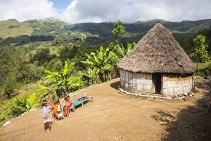 Indigenous Culture Prints: Traditional house in the mountains of Maubisse, East Timor, Southeast Asia, Asia