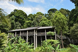 Sarawak Prints: Traditional house, Sarawak Cultural Village, Sarawak, Borneo, Malaysia