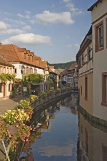 Traditional House Prints: Traditional houses by the mill race