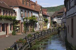 Mill Prints: Traditional houses by mill stream along Wassergasse