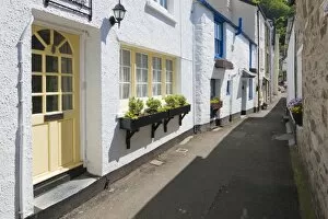 Images Dated 11th March 2010: Traditional houses in a back street in Polperro, Cornwall, England, United Kingdom, Europe