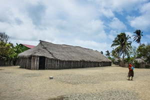 Panama Prints: Traditional huts, Achutupu, San Blas Islands, Kuna Yala, Panama, Central America
