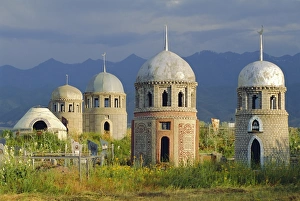 Burial Ground Prints: Traditional Kirghiz cemetary