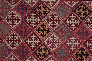 Uniformity Prints: Traditional Kirghiz felt wall hanging, Bishkek, Kyrgyzstan, Central Asia, Asia