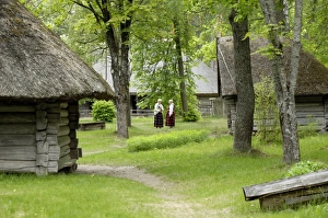 Baltic States Prints: Traditional Latvian building