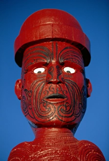 Whakarewarewa Prints: Traditional Maori Poupou figure