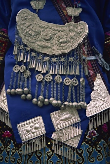 Guizhou Prints: Traditional Miao silver dress ornaments, Leishan Festival, Guizhou Province, China, Asia