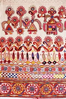 Images Dated 1st August 2008: Traditional Rabari tribal embroidered fabrics