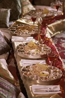Lunch Prints: Traditional Rajasthani food served in traditional brass