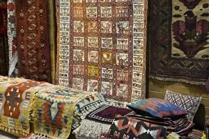 Images Dated 27th May 2008: Traditional rugs for sale, Grand Bazaar, Istanbul, Turkey, Western Asia