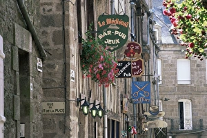 Traditional signs, Dinan, Cotes d Armor, Brittany, France, Europe