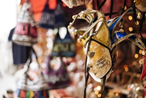 Disguise Prints: Traditional souvenirs for sale on street, Naples, Campania, Italy, Europe