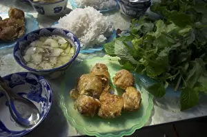 Lunch Prints: Traditional spring rolls accompanied by vegetable soup