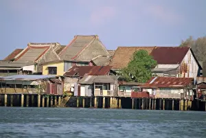 Stilt House Prints: Traditional stilt houses by the Terengganu River in Kuala Terengganu