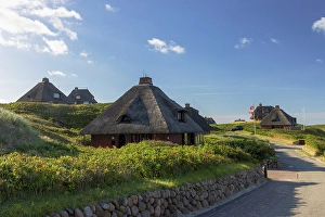 Heritage Site Prints: Traditional thatched houses, Hornum, Sylt, Schleswig Holstein, Germany, Europe