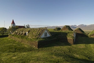 Turf Prints: Traditional turf houses at Glaumbaer, Iceland, Polar Regions