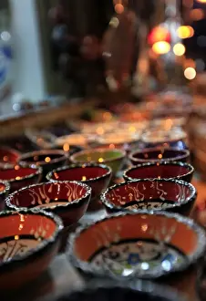 Traditionally Turkish Prints: Traditional Turkish bowls on sale at a street stall in the old city of Antayla