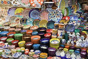 Images Dated 28th May 2008: Traditional Turkish decorative pottery for sale, Grand Bazaar (Great Bazaar)