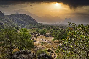 Traditional village huts of the Laarim tribe, Boya Hills, Eastern Equatoria, South Sudan