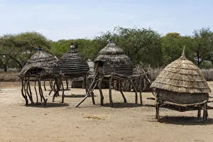Thatched Roof Prints: Traditional village huts of the Toposa tribe, Eastern Equatoria, South Sudan, Africa